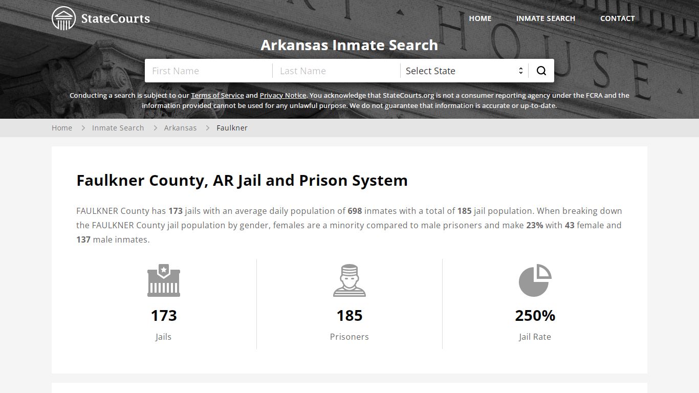 Faulkner County, AR Inmate Search - StateCourts